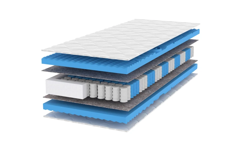 Materac Sprężynowy dwustronny z pokrowcem i pianką masującą. Koniec z bólem pleców 26cm SUPER MARC