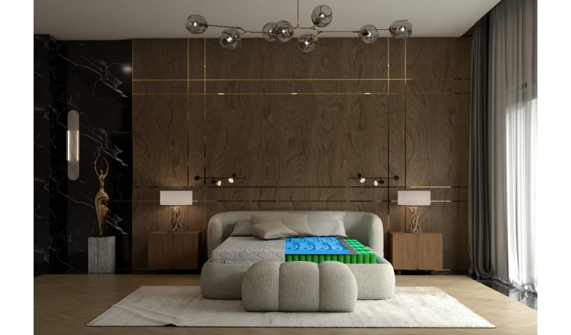 Materac sprężynowy dwustronny z  pianką masującą z pokrowcem 15cm MICK idealny masaż