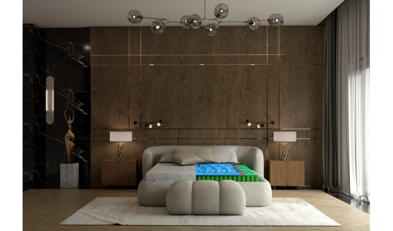 Materac sprężynowy dwustronny z  pianką masującą z pokrowcem 15cm MICK idealny masaż