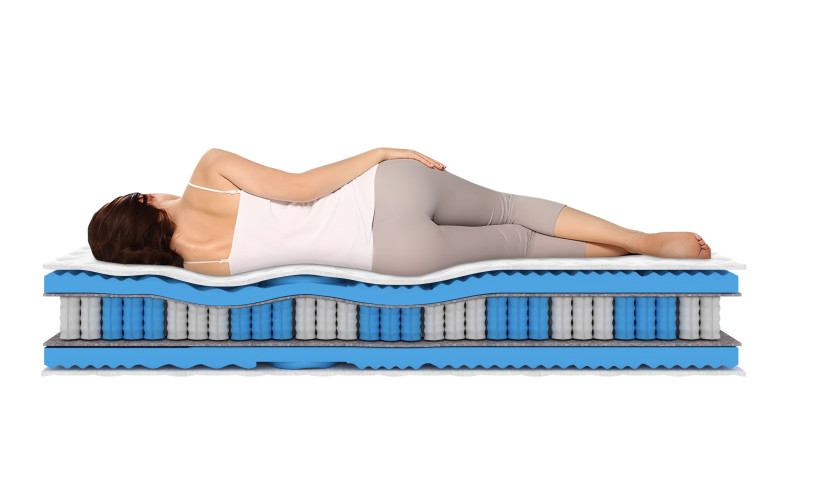 Materac Sprężynowy dwustronny z pokrowcem i pianką masującą. Koniec z bólem pleców 26cm SUPER MARC