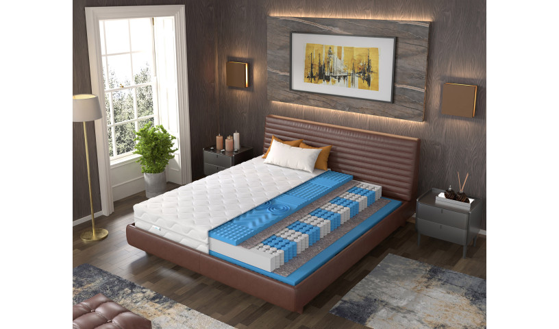 Materac Sprężynowy dwustronny z pokrowcem i pianką masującą. Koniec z bólem pleców 26cm SUPER MARC