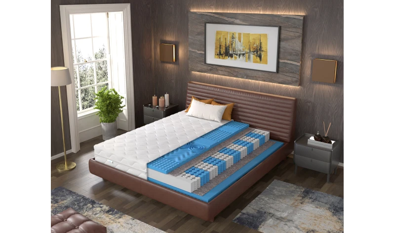 Materac Sprężynowy dwustronny z pokrowcem i pianką masującą. Koniec z bólem pleców 26cm SUPER MARC