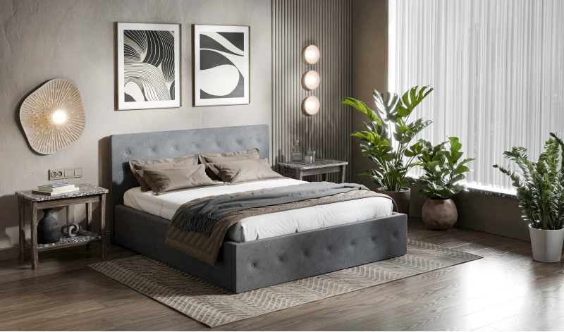 Łóżko tapicerowane do sypialni + materac komplet 140/200, 160/200, 180/200