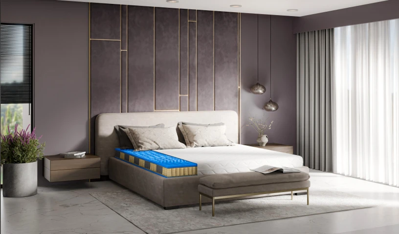 Vinotti materac masujący kieszeniowy sprężynowy 15 cm wygodny z pokrowcem H3, dostępny w rozmiarach 80x200 90x200 120x200 140x20