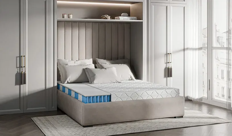 Materac sprężynowy dwustronny  z pokrowcem średnio-twardy 16cm  SUPER TINO Materac sprężynowy dwustronny  z pokrowcem średnio-twardy 16cm  SUPER TINO