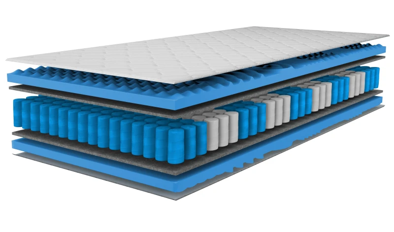 Materac sprężynowy premium z pokrowcem, pianka masująca