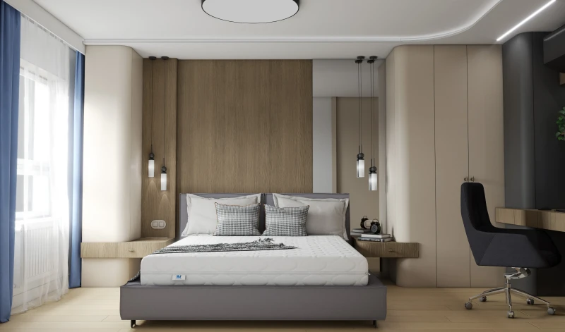 Materac sprężynowy premium z pokrowcem, pianka masująca