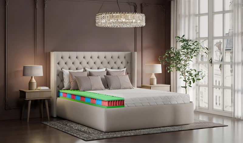 Materac sprężynowy z pokrowcem na ból pleców 21cm. Pianka premium masująca 80x200, 90x200, 120x200, 140x200, 160x200, 180x200 Materac sprężynowy z pokrowcem na ból pleców 21cm. Pianka premium masująca 80x200, 90x200, 120x200, 140x200, 160x200, 180x200