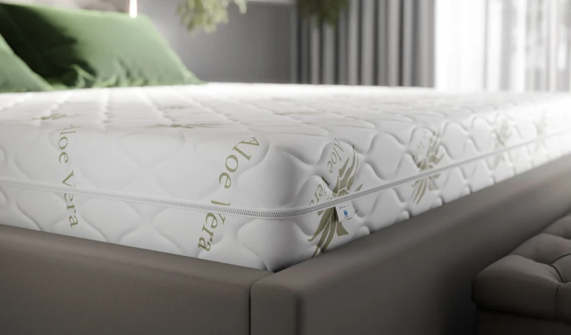 Materac sprężynowy dwustronny z matą kokosową i pianką masującą. dwie twardości idealny na ból pleców. ALOE VERA Premium Black