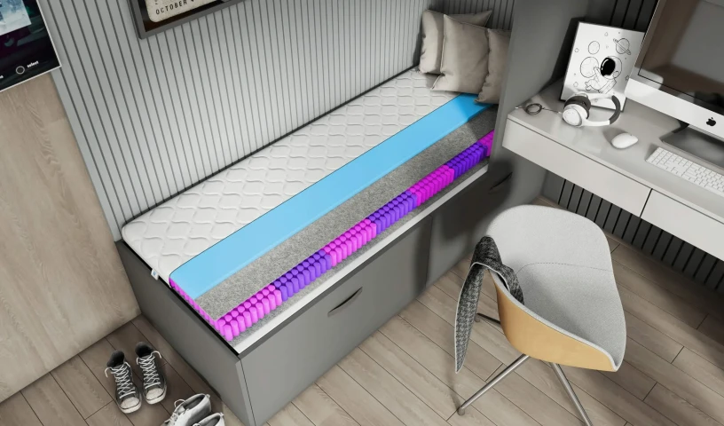 Materac sprężynowy jednostronny, średnio-twardy dla dzieci i młodzieży 80x200 90x200 cm