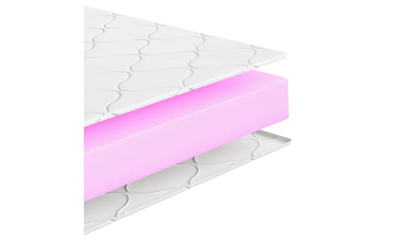 Materac piankowy nawierzchniowy miękki H2  SUPER MILANO dwustronny z pokrowcem 80x200 90x200 cm