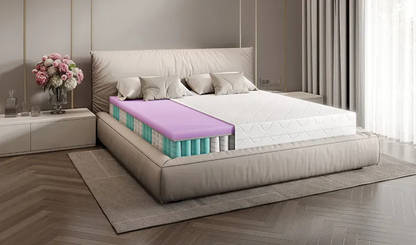 Materac kieszeniowy TIMO z pianką visco dwustronny memory