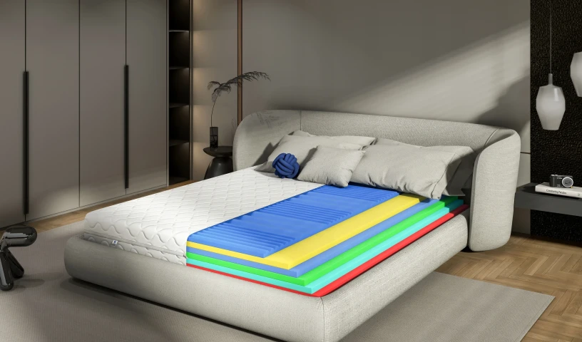 Materac piankowy masujący eco complex z pikowanym pokrowcem