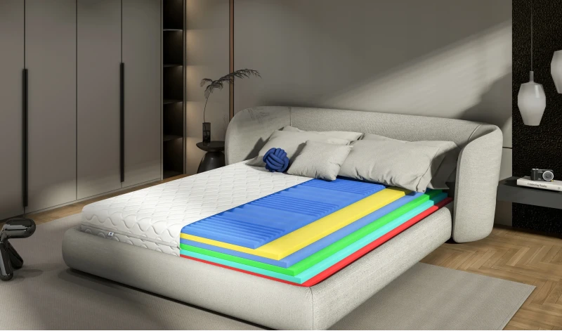 Materac piankowy masujący eco complex z pikowanym pokrowcem